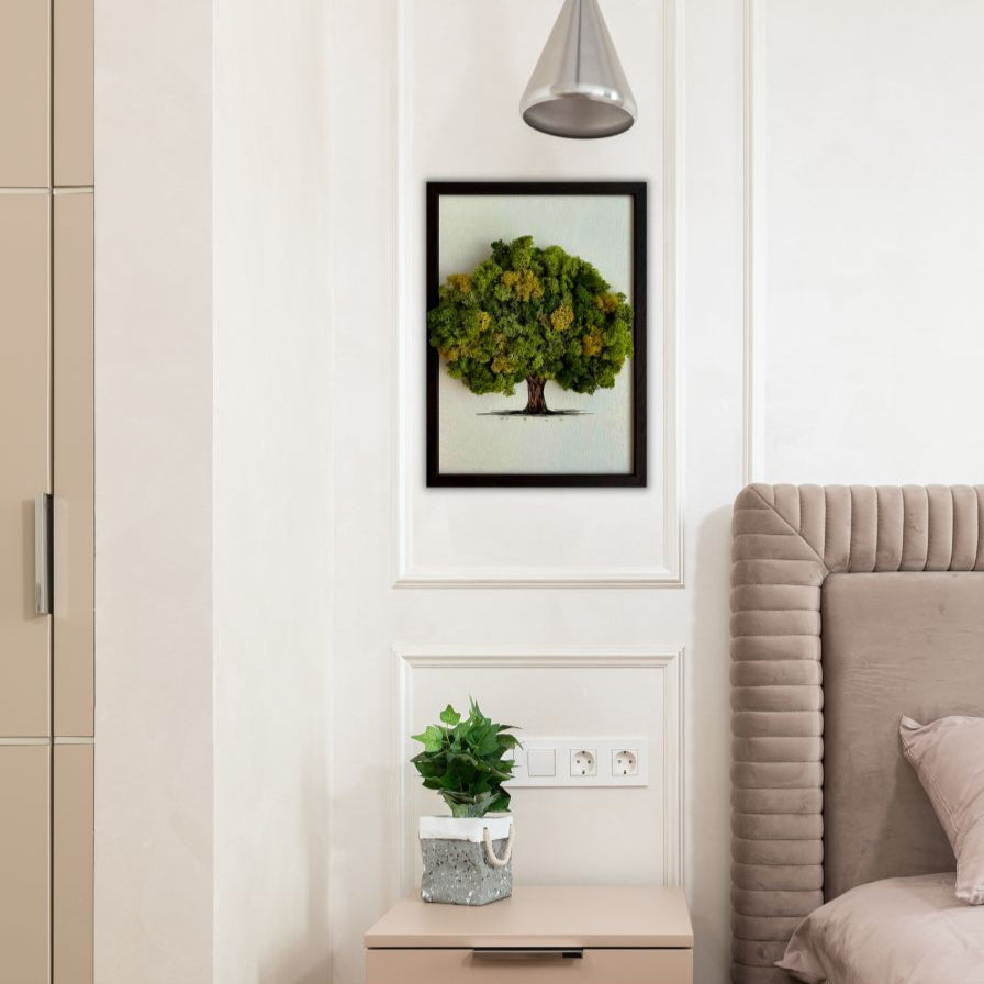 Unique Wall Moss Green Tree Art