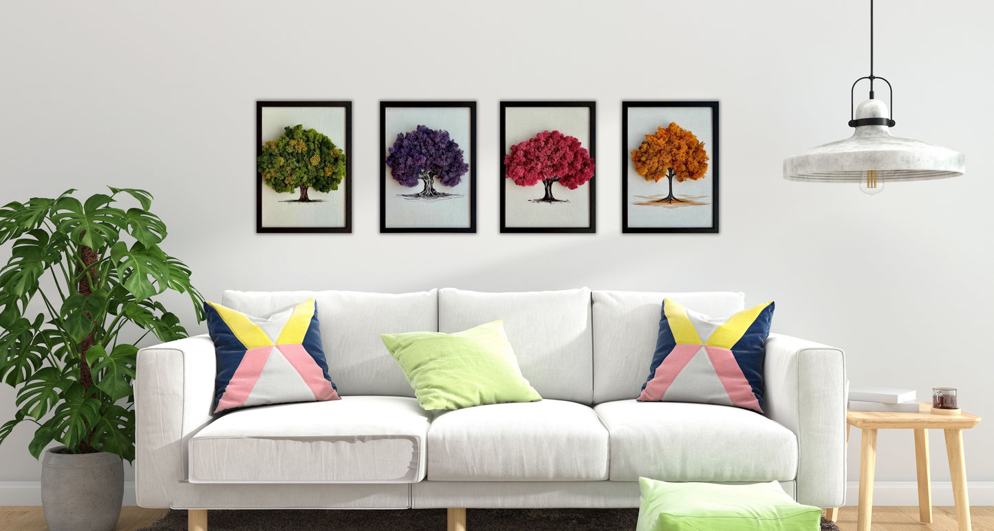 Unique Wall Moss Autumn Tree Art