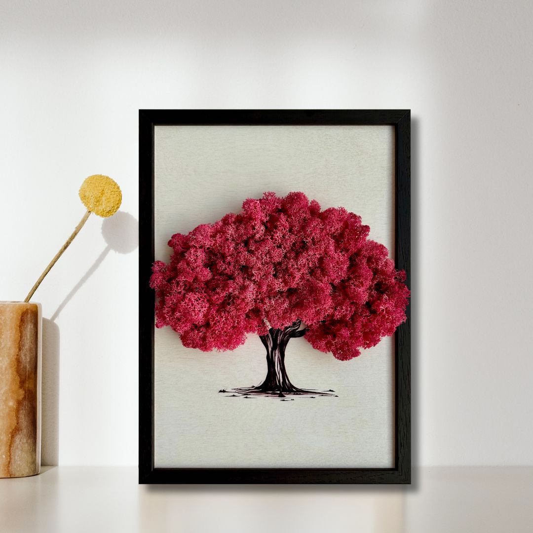 Unikatna slika z mahom na leseni podlagi "Sakura"