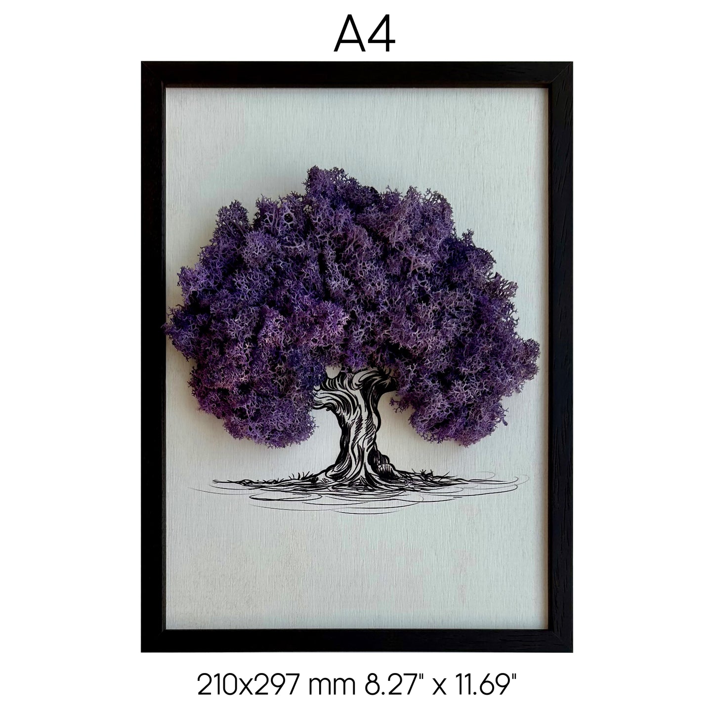 Unique Wall Moss Purple Tree Art
