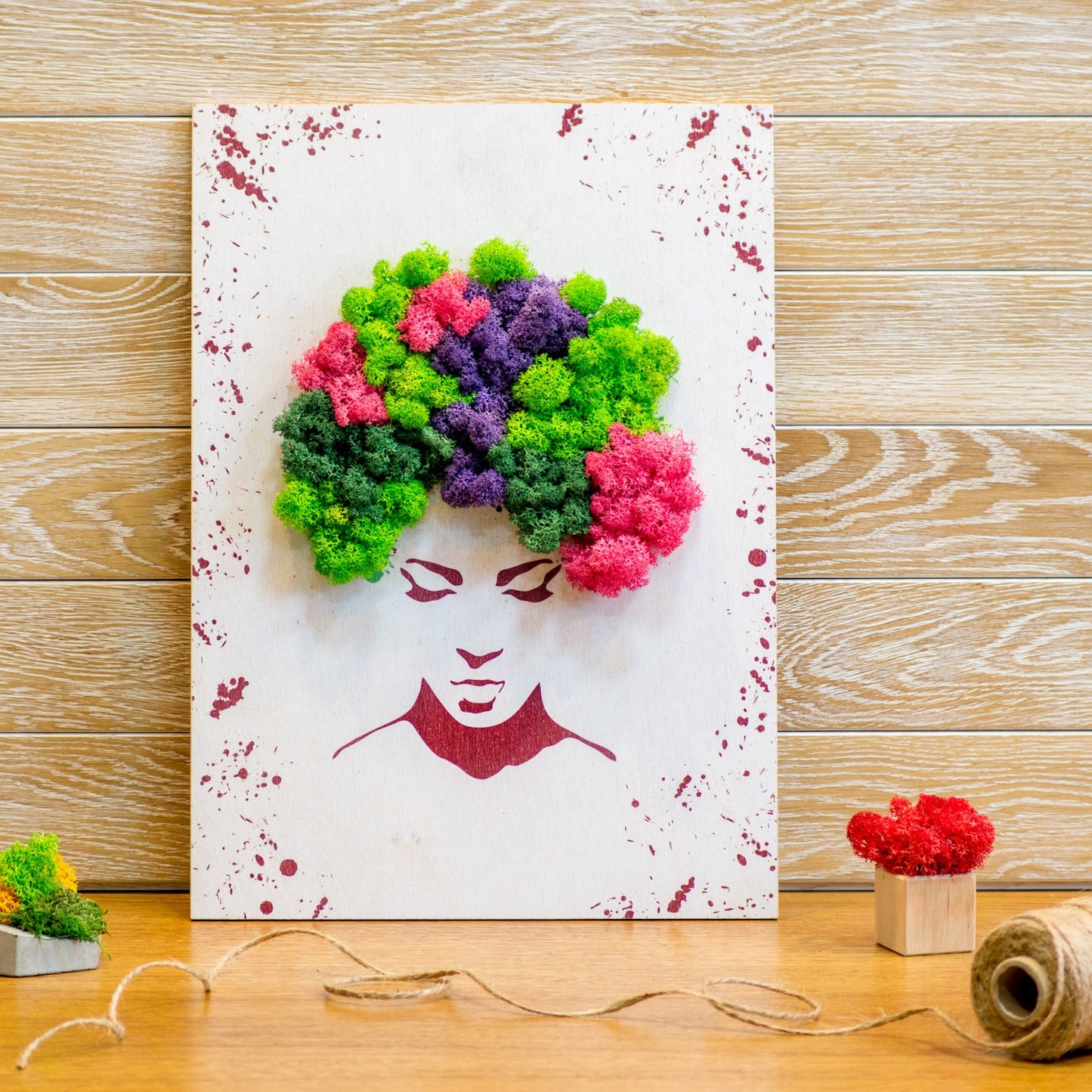 Mixed Moss  Female Hair Wall Art