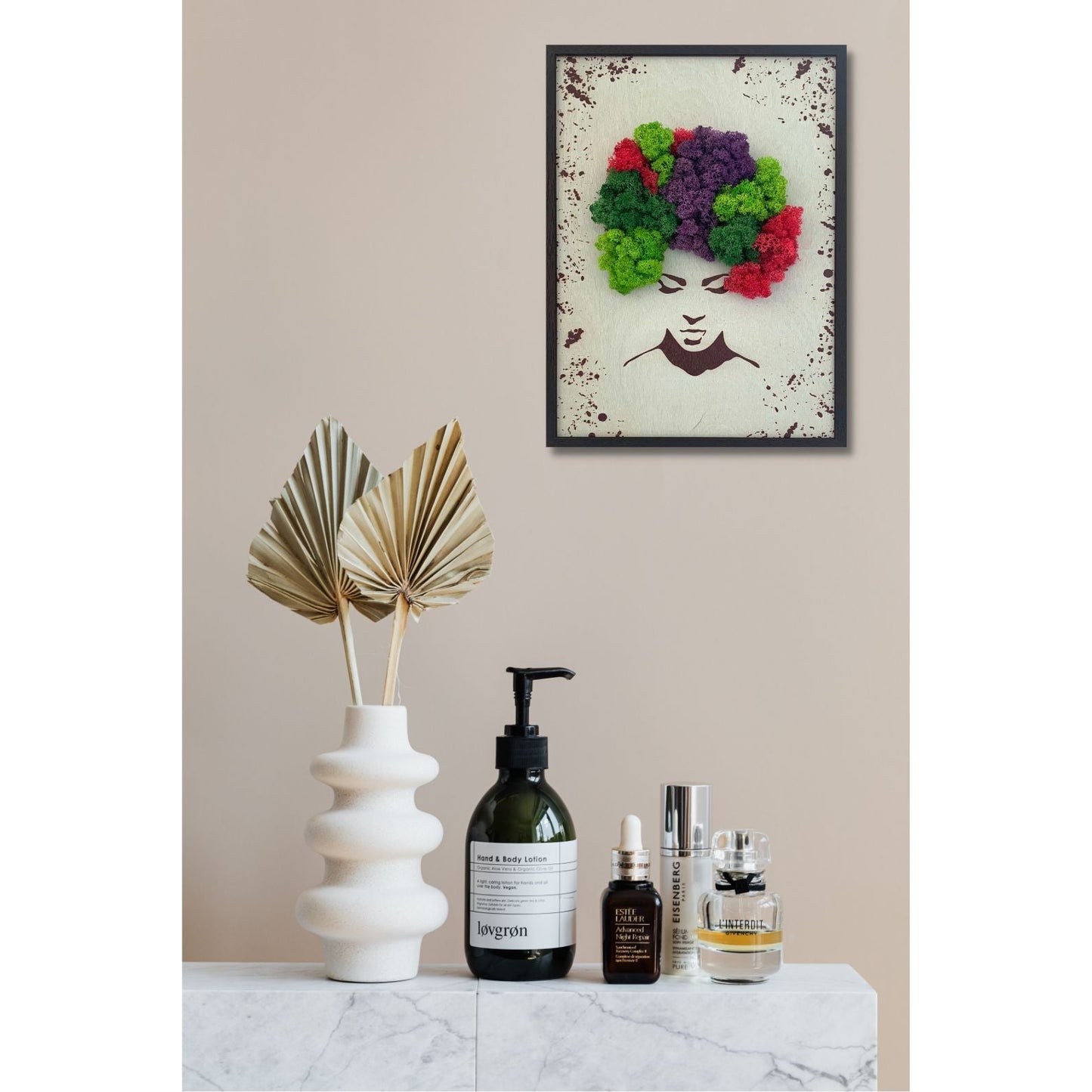 Mixed Moss  Female Hair Wall Art