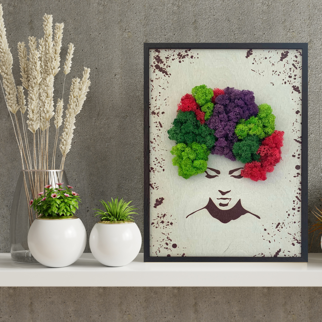 Mixed Moss  Female Hair Wall Art