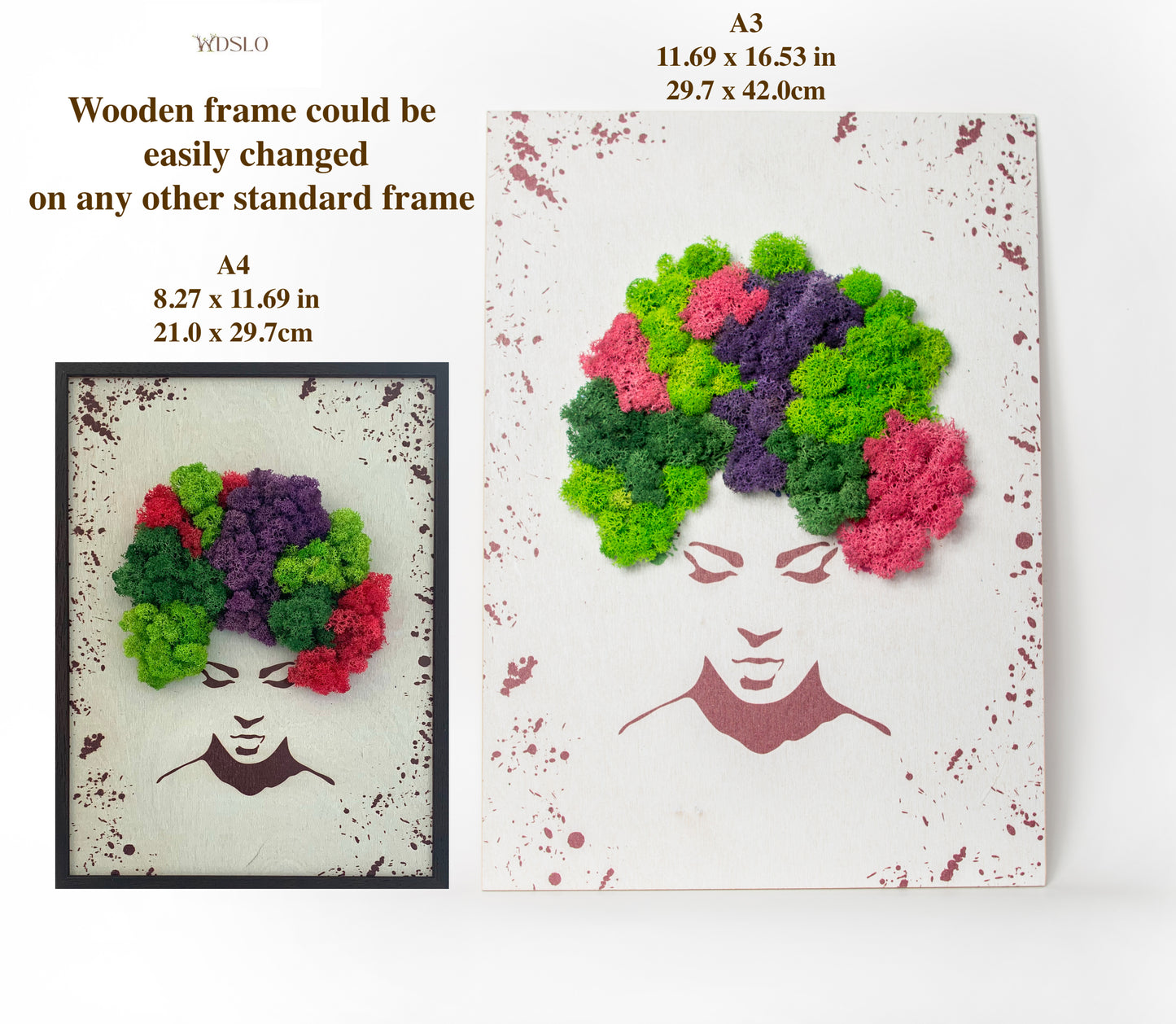 Mixed Moss  Female Hair Wall Art