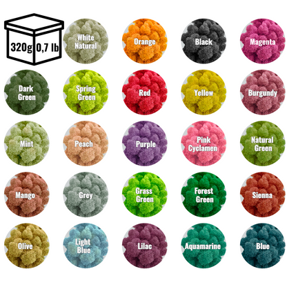 Verschiedene Farben von isländischem Moos (WDSL-Shop)