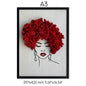 Framed Red Moss Hair Wall Art
