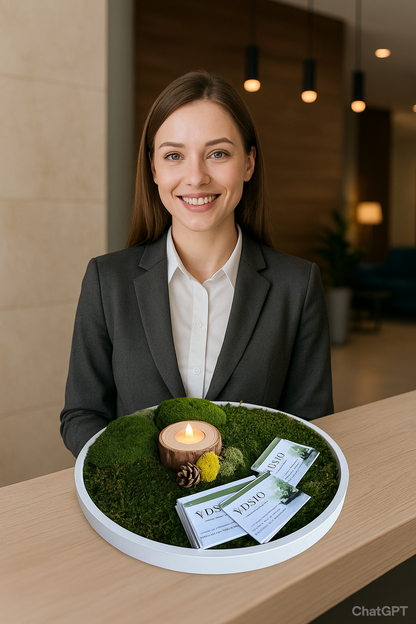 Moostablett als Visitenkartenhalter-Dekoration WDSLO onlineshop