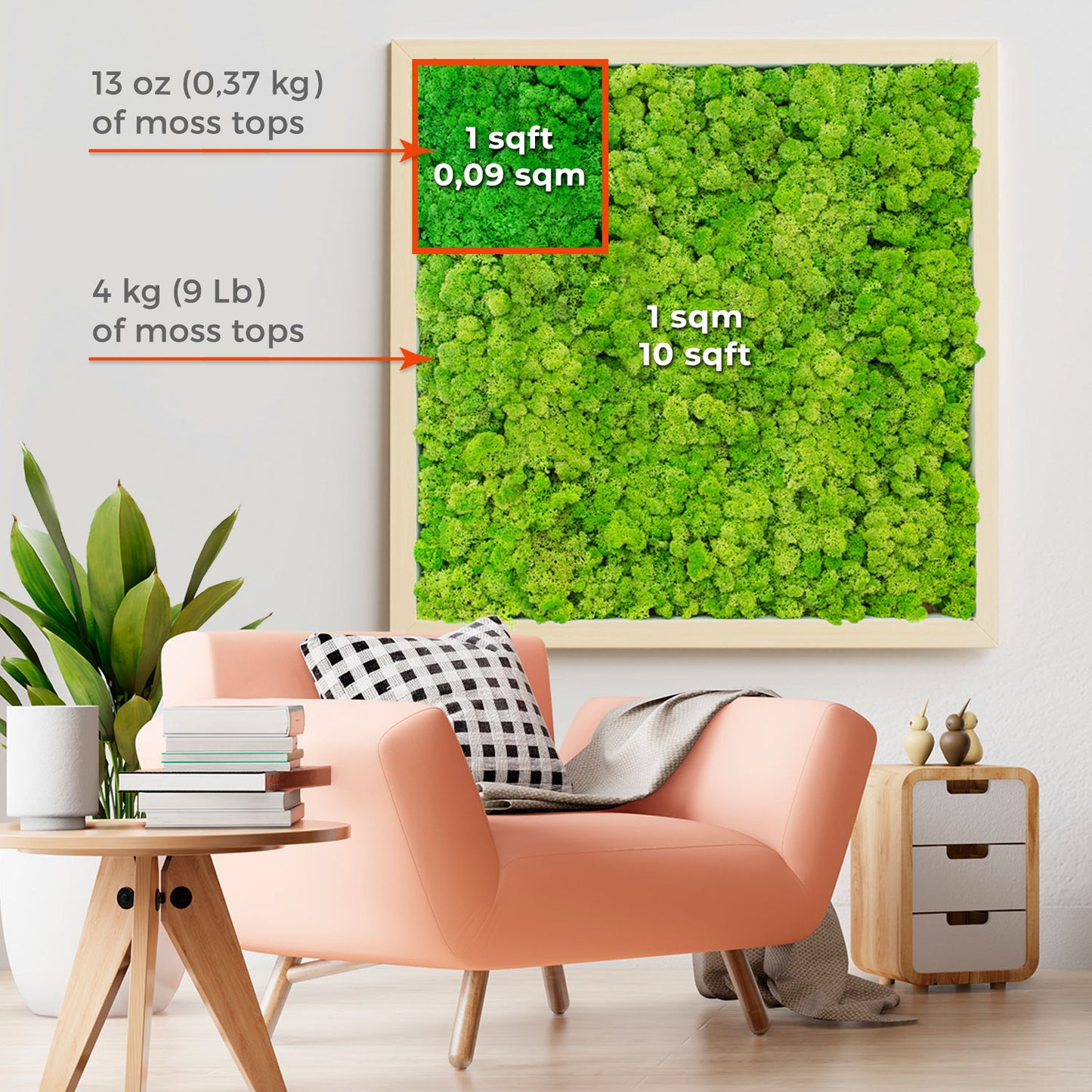 Forest Green Preserved Moss 1kg (box)