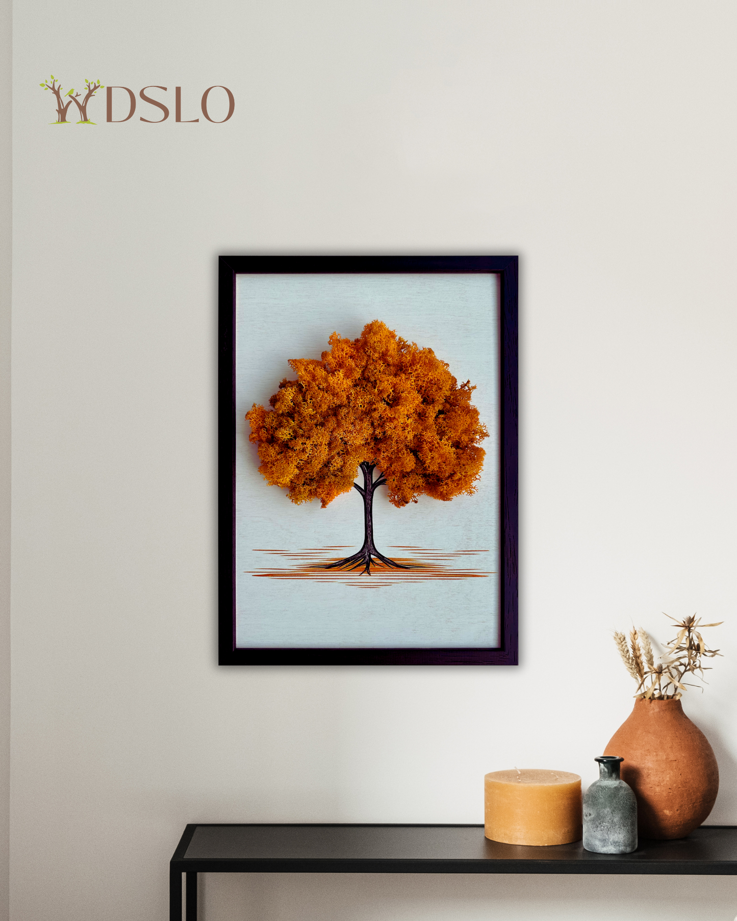 Handgefertigtes Moosbild auf Holz "Herbstbaum" – stilvoller Wanddekor für Sie oder als kreative Geschenkidee. 🌿100 % natur 🌿 Attraktive Preise & Schneller Versand 