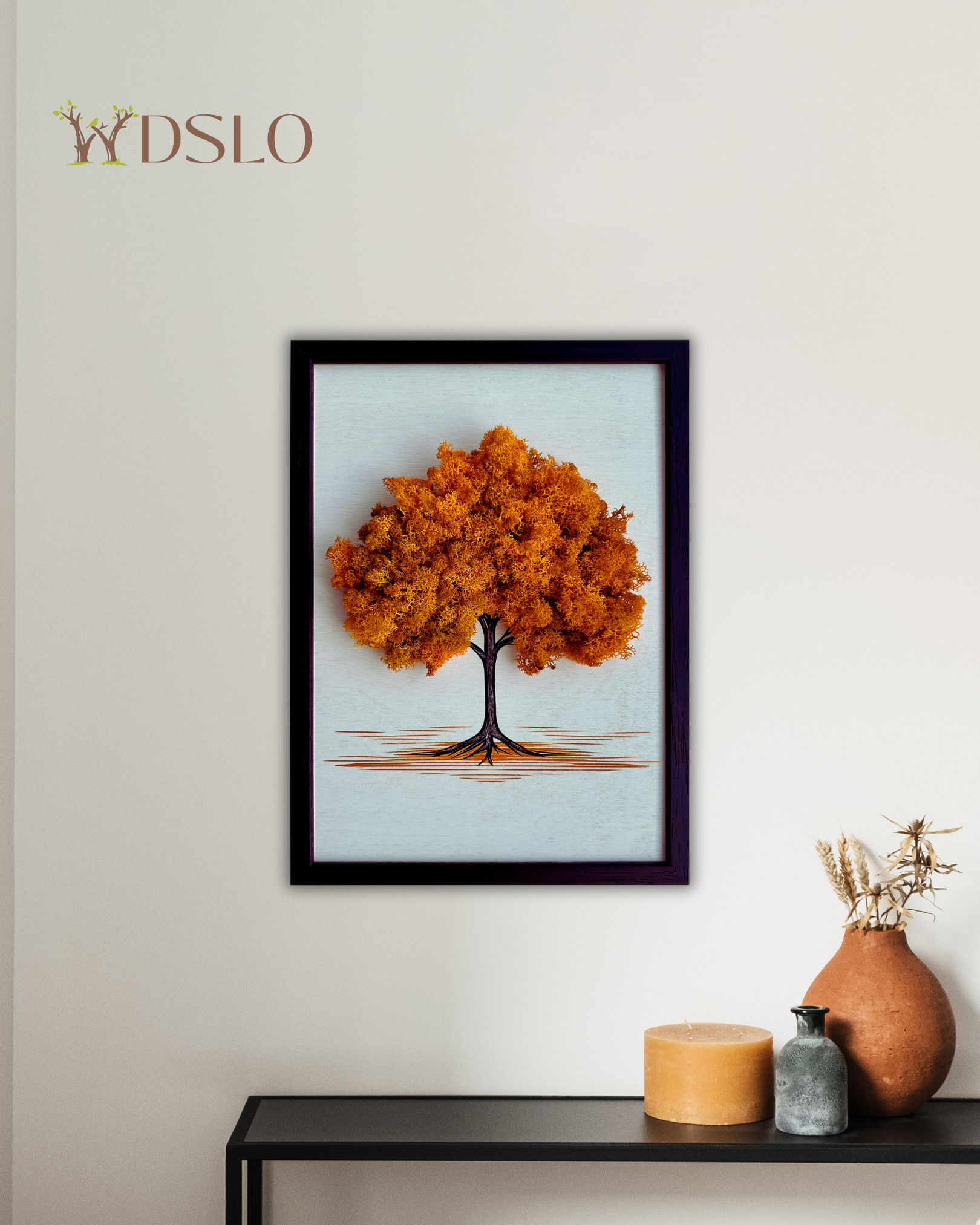 Handgefertigtes Moosbild auf Holz "Herbstbaum" – stilvoller Wanddekor für Sie oder als kreative Geschenkidee. 🌿100 % natur 🌿 Attraktive Preise & Schneller Versand 