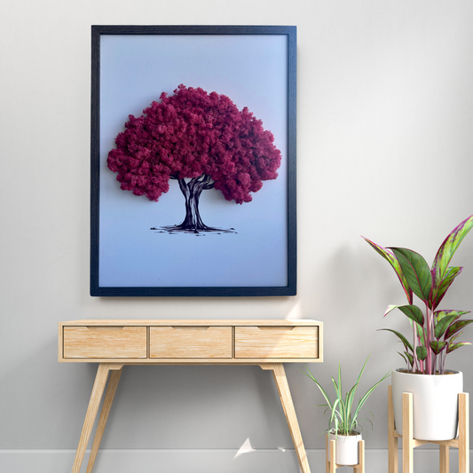 Large Sakura Moss Wall Art with Preserved Moss